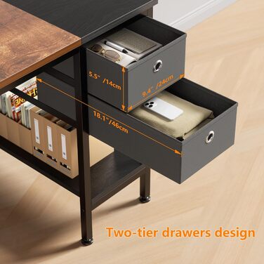 Письмовий стіл HOMIDEC, комп'ютерний стіл для ПК з ящиками і підставкою для навушників, офісний стіл дерев'яний офісний стіл для о