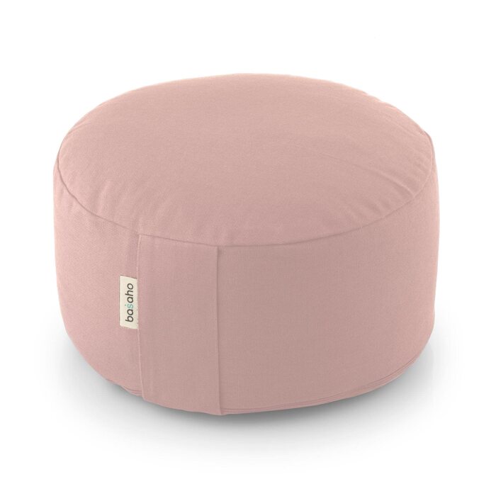 Подушка для медитації basaho WHEEL Zafu Подушка для йоги Органічна бавовна Гречана лушпиння Знімний чохол, який можна прати, світло-рожевий
