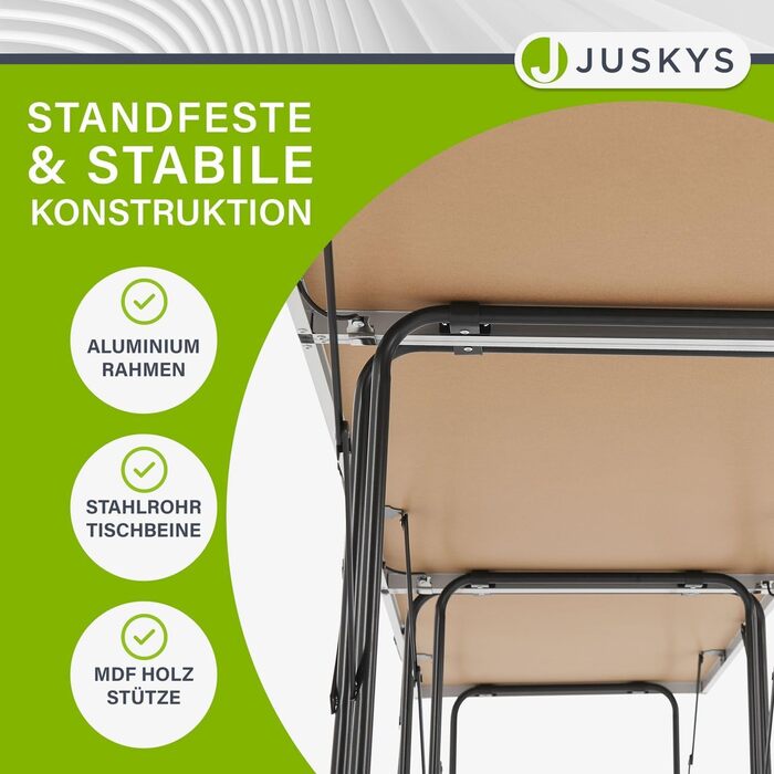 Багатофункціональний стіл Juskys, комплект із 3 предметів - Складаний, регульована висота - Алюмінієвий розкладний стіл 100x60 см - Блошиний ринок, стіл для обклеювання шпалерами, кемпінговий стіл - Чорний стіл