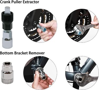 Набір інструментів для велосипедів із 6 предметів, набір інструментів для ремонту велосипедів YDIAMEJ із гайковим ключем для зняття касети 3-в-1. Кривошипний інструмент. Знімач ланцюга. Знімач. Ключ для спиць.