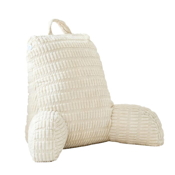 Подушка для читання для ліжка та дивана, подушка для читання з опорою для зап&39ясть, підлокітниками та опорою для спини, подушка для спини ліжка для відпочинку, розслаблення, читання, роботи за ноутбуком, перегляду телевізора (бежева)