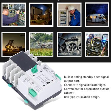 Подвійний автоматичний перемикач напруги AC 400V 4P 100A ATS PC DIN Rail Аварійний перемикач електромережі Перемикач Перемикач для муніципальної енергетики, ДБЖ, Інвертор, Сонячна фотоелектрична