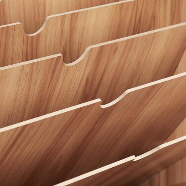 Лоток для документів Relaxdays, 6 відділень, DIN A4, ВxШxГ 27 x 34 x 27 см, для офісу та школи, офісний органайзер, МДФ, коричневий