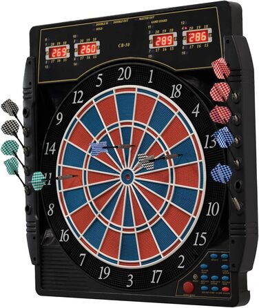 Електронна мішень для гри в дартс Karella CB-50 з 27 іграми та 159 варіаціями ігор, точні турнірні розміри, 2-лункова конструкція, професійний пристрій