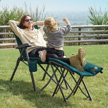 Складаний пуф для ніг EVER ADVANCED, складний табурет висотою 47 см, м&39яка підставка для ніг для крісел, садових та балконних стільців, похила лінія, зелений