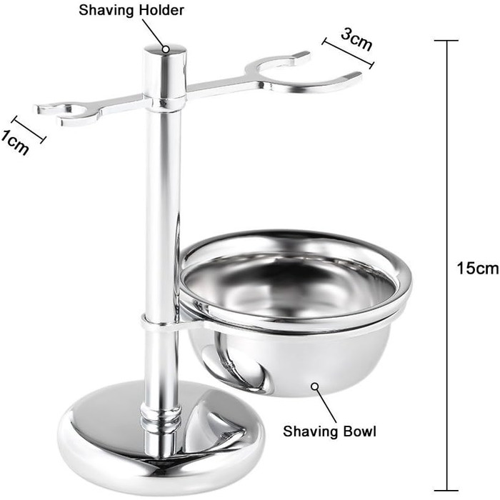 Тримач для гоління з нержавіючої сталі 2 в 1 для гоління Пряма бритва Щітка та мильниця для гоління Чоловічий набір для гоління