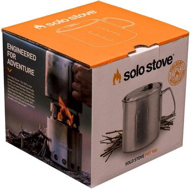 Каструля для кемпінгу Solo Stove 900 мл У комплекті сумка для перенесення, позначки унцій та мл, носик, кришка та складні ручки, матеріал нержавіюча сталь, 11,9 x 11,5 см, 900 мл, 200 г, 0,9 літра