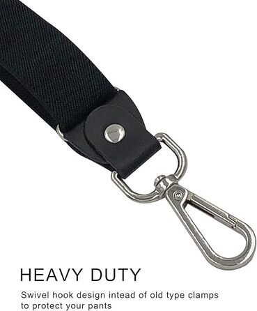 Підтяжки Ausukler Extra Strong 2,5 см з карабін-гачками чорний