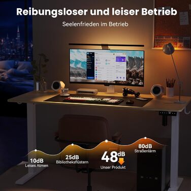 Стіл з регульованою висотою, електричний комп&39ютерний стіл 140 x 60 см, стіл для роботи сидячи та стоячи з 4 положеннями пам&39яті, стіл для роботи стоячи з 2 гачками для офісу, з&39єднувальна пластина, дуб