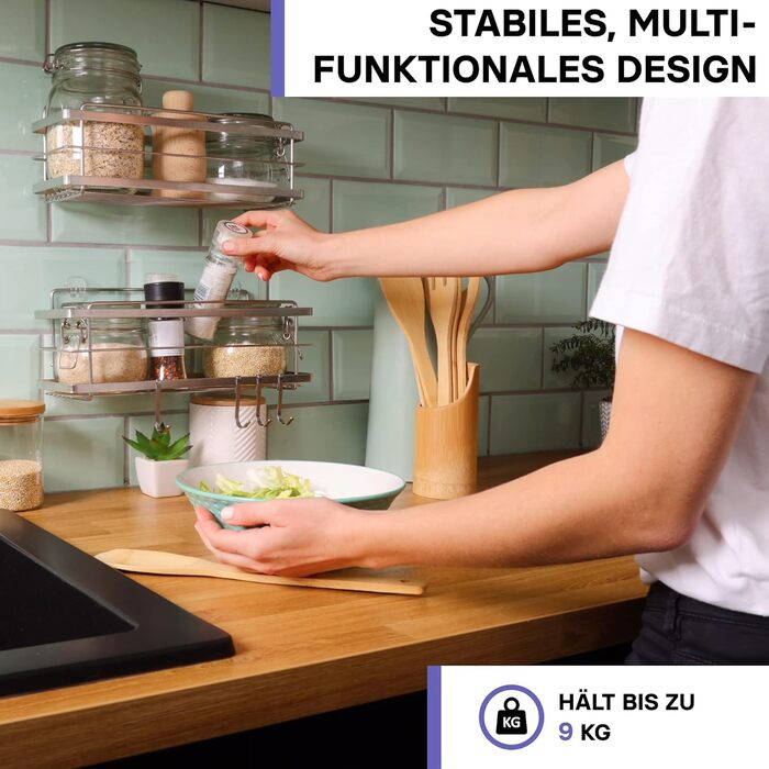 Душова полиця з нержавіючої сталі без свердління - Комплект 2 - Полиця з нержавіючої сталі самоклеюча для ванної кімнати з гачком