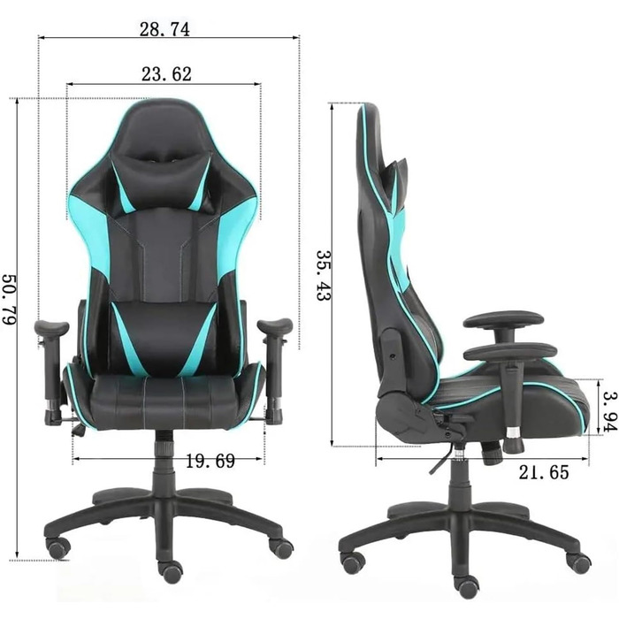 Ігрове крісло, комп&39ютерне крісло, офісне поворотне крісло з підголівником та поперековою подушкою (колір зелений) LuoY-02527 Beauty Comes Green, один розмір