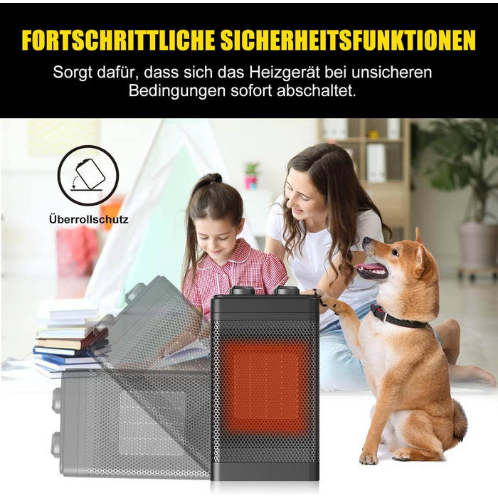 Енергозберігаючий вентилятор-обігрівач - 1500 Вт/2 с швидкий нагрів/3 режими нагріву/коливання 70/тихий обігрівач із захистом від перекидання та перегріву, керамічний вентилятор-обігрівач для офісу, спальні