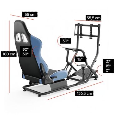 Симулятор кокпіта гоночного крісла повністю регульоване гоночне сидіння