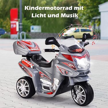 Дитячий електромотоцикл DREAMADE 6V, дитячий мотоцикл, дитячий транспортний засіб з музичним клаксоном і фарою, електромотоцикл дл
