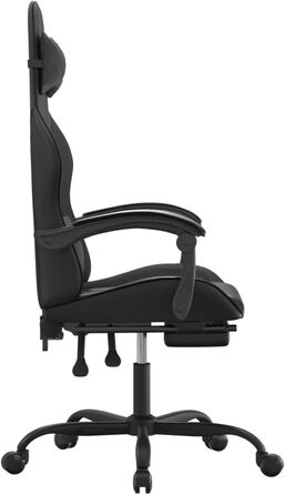 Зручне ігрове крісло з регульованим сидінням - чорна штучна шкіра, 57,5 x 59,5 x 121-131 см, модель ігрового крісла 3143838