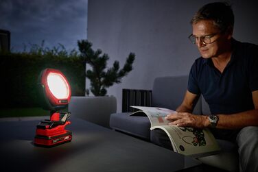 Акумуляторний вуличний ліхтар Einhell GC-OL 18/1500 Li-Solo Power X-Change (18 В, 1500 лм, 7000 К, дальність променя 4 м, поворотна та обертова головка світильника, 3 рівні яскравості, без батареї)