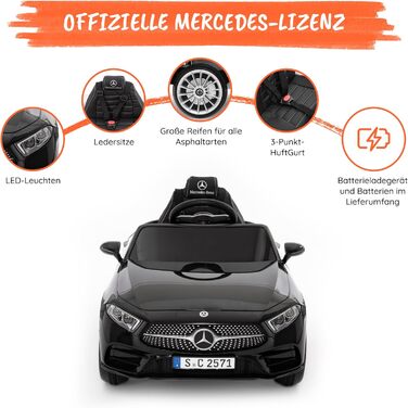 Дитячий електромобіль від Babycar модель Mercedes CLS 350 AMG (чорний) Електромобіль для дітей Акумулятор 12 вольт Офіційно ліценз