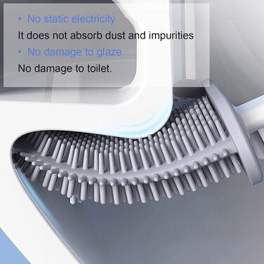 Щітка для туалету силіконова щітка для туалету та контейнер, щітка для туалету з швидковисихаючим тримачем стояча щітка для ванної