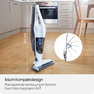 Акумуляторний пилосос 2-в-1 Vacmaster 20V, HEPA 13, 30 хв роботи, безмішковий, для твердих поверхонь, сірий