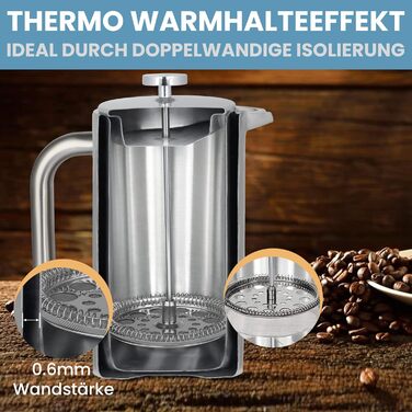Подарунковий набір кави One World Френч-прес і кухоль з нержавіючої сталі на відкритому повітрі (нержавіюча сталь)