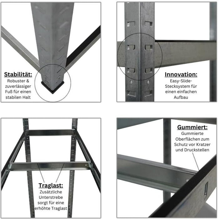 Стелаж для шин PROREGAL Ragnar (ВxШxГ 180x120x40 см) для розміщення до 8 шин на 2 рівнях полиця, вантажопідйомність 265 кг, оцинкований, підходить для майстерень, складів та підвалів.