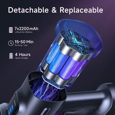 Акумуляторний пилосос Lubluelu 25000Pa Акумуляторний пилосос потужність всмоктування 25.9V Акумуляторний пилосос окремо стоячий 50