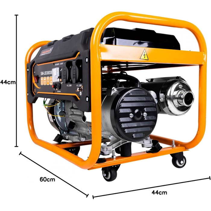 Бензиновий генератор Strahlemann Combo Set з COB-підсвічуванням Мобільний генератор 230 В 3,3 кВт 3300 Вт 50 Гц Аварійний генератор 7 к.с. 4-тактний бензиновий двигун 210 куб.см з повітряним охолодженням 1-фазний бензиновий генератор
