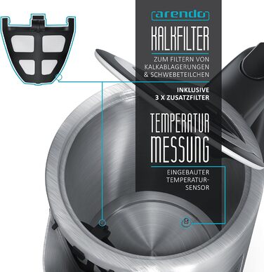 Чайник з нержавіючої сталі потужністю 3000 Вт з регулюванням температури - 4 обраних температурних режими - функція підтримання те