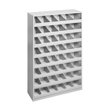 Металевий стелаж з відділеннями для гвинтів та болтів, RAL7035, 53618