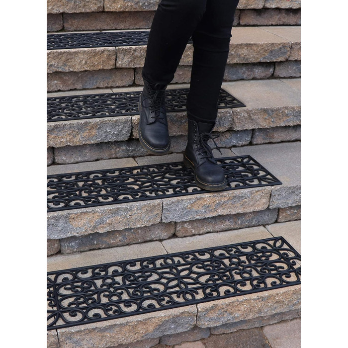 Гумові сходинки, нековзні, для зовнішнього використання, 88,9 x 25,4 см, 5 шт. , 35&39 x 10&39. Прасування