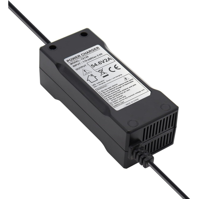 Зарядний пристрій Abakoo 48V з літієвим акумулятором, адаптер живлення 54.6V 2A для велосипеда, електричного скутера 48V 13S з акумулятором з 3-контактним/3-контактним вбудованим роз&39ємом