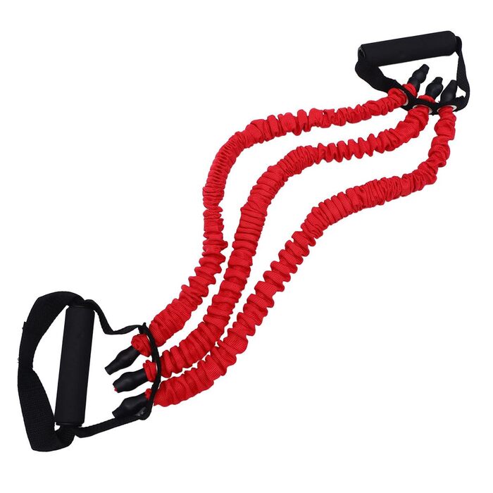 Тренажер для силових тренувань з пружинною коробкою, ручками, ремінцями для тренажерного залу, мережевий тренажер для грудей, пристрій для тренувань з еспандером для грудей, тренажер для вправ, фітнес-пулер, жовтий, червоний