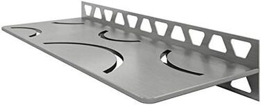 Прямокутна полиця Schluter для стін з плиткою, товщина 4 мм, вигнутий дизайн, матеріал нержавіюча сталь, поверхня з матової нержавіючої сталі SWS1D6EB