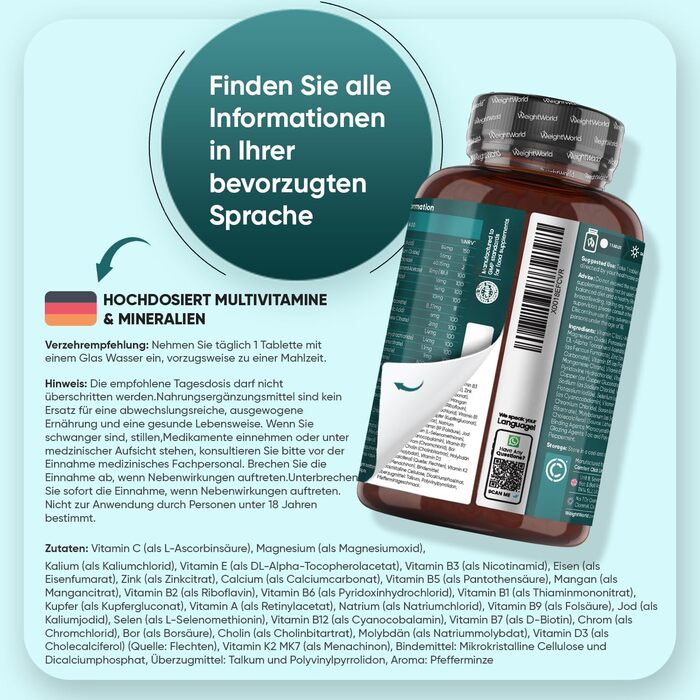 Мультивітамінні таблетки WeightWorld (400 шт.)