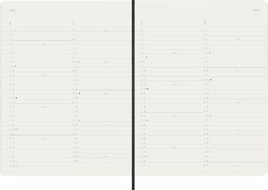 Щомісячний планер Moleskine, щомісячний календар на 2026 рік (12 місяців), м&39яка обкладинка з еластичною застібкою, розмір XL (19 x 25 см), чорний