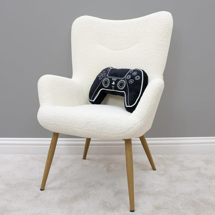 Офіційно ліцензована подушка у формі контролера PlayStation М&39яка плюшева подушка Світиться в темряві Ідеально підходить для спальні або ігрового декору, чорний колір