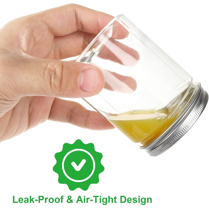 Набір із 20 пластикових контейнерів для зберігання з кришками, 250 мл, герметичні, без BPA. Прозорі, герметичні, круглі банки для зберігання з кришками для спецій, мюслі, солодощів, варення. Набір із 20 предметів - 250 мл