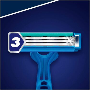 Проста одноразова бритва Gillette Blue3 для чоловіків, 8 бритв із 3 лезами, волога бритва з фіксованим лезом, зволожуюча смужка