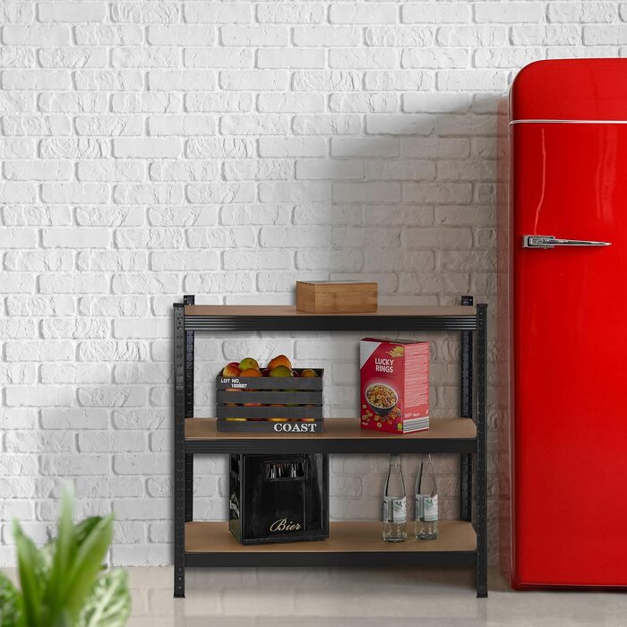 Полиця для зберігання Relaxdays для важких умов експлуатації, 5 ярусів, ВШХ 180 x 100 x 40 см, до 500 кг, сталь, чорна