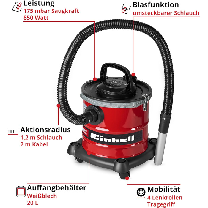 Пилосос для попелу Einhell TC-AV 2032 DW (нова модель)