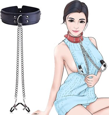 Набір BDSMYEE для стимуляції грудей та клітора, регульовані магнітні кліпси для сосків з шкіряною ланцюжковою підвіскою