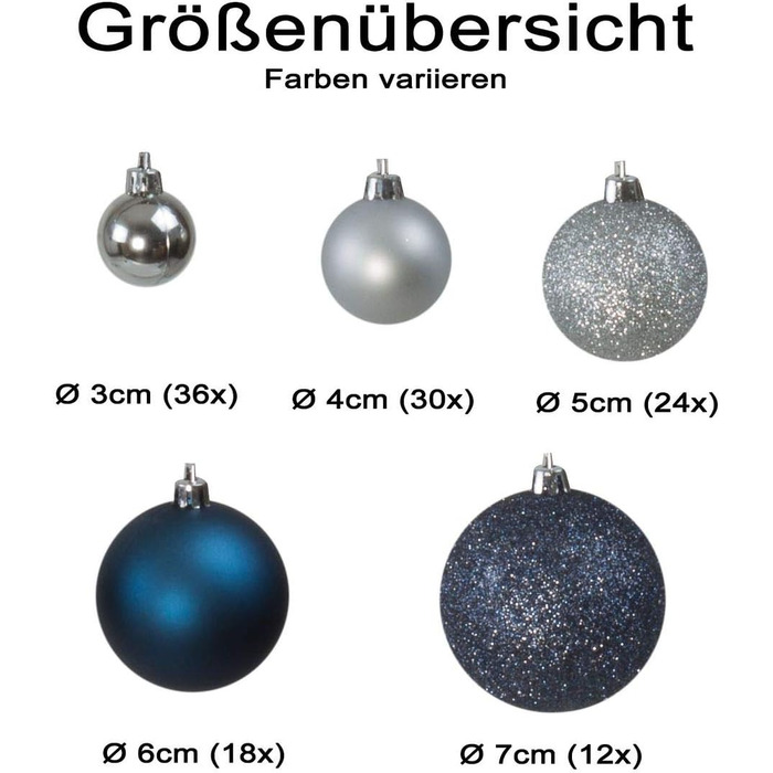 Набір із 120 різдвяних кульок bonsport