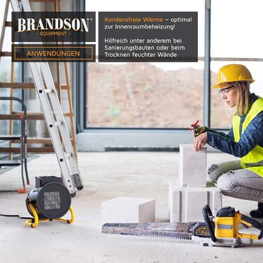 Керамічний обігрівач потужністю 3000 Вт - Будівельний обігрівач/осушувач повітря - Турбоелектричний вентилятор-обігрівач із захистом від перегріву - Надзвичайно потужний - 2 режими нагріву - для будівельних майданчиків, будинків, майстерень, гаражів A 300