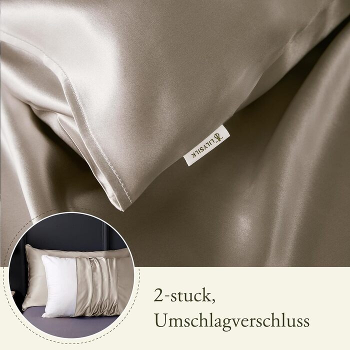 Комплект постільної білизни LilySilk 3 шт. підковдра 200 х 200 см і 2 наволочки 80 х 80 см, 19 momme, шовковий комплект постільної