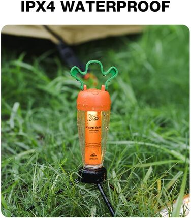 Патрон для акумуляторного світлодіодного кемпінгового ліхтаря, ліхтар-морква з акумулятором 2000 мАг, водозахист IPX4 - регульована висота яскравості, магнітне підвішування, для використання на вулиці (ліхтар-морква)