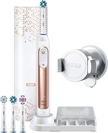 Електрична зубна щітка Oral-B Genius 9000N Rose Gold з живленням від Brown без наконечника Рожеве золото