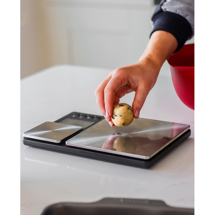 Цифрові кухонні ваги KitchenAid з двома платформами, зважують від 5000 г до 500 г, чорний, з секундоміром одного розміру