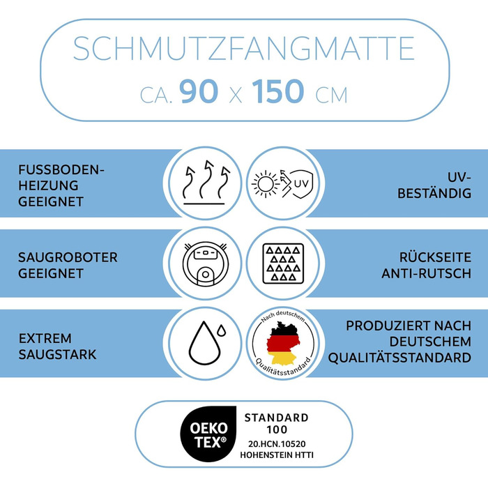 Килимок для бруду 90x150 см Коричневий меланж Комерційна якість Килимок без запаху для внутрішнього та зовнішнього використання Нековзний атмосферостійкий килимок для вхідної зони Килимок для очищення 90 x 150 см (прямокутний) Коричневий меланж