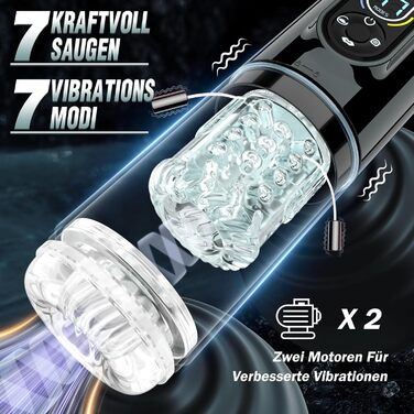 Електричний мастурбатор, секс-іграшка для чоловіків із 7 режимами телескопічна функція, обертання, всмоктування, вібрація та лизання мастурбація для чоловіків секс-іграшки кишенькові мастурбатори-кишеньки, секс-іграшки