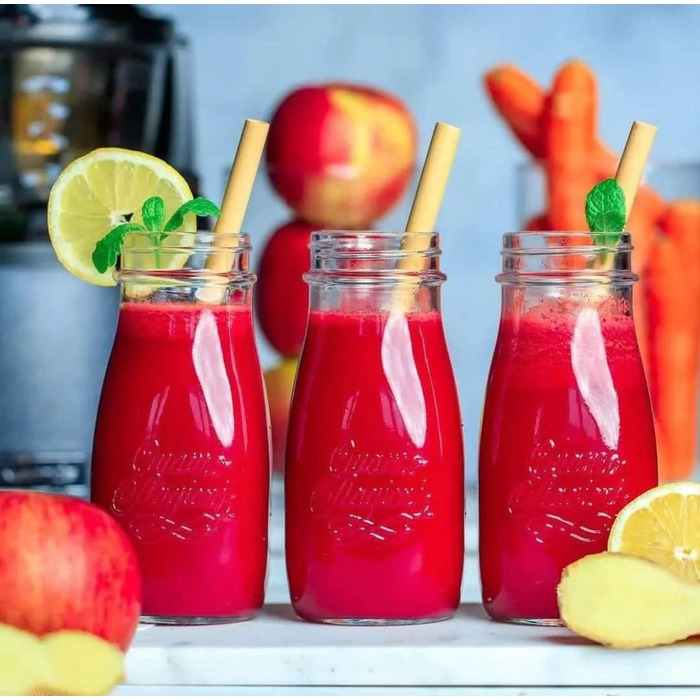 Повільна соковижималка Kuvings B8200 багатофункціональна соковижималка для фруктів та овочів, смузі, сорбетів з двигуном 240 Вт та жолобом подачі 82 мм (матовий темно-червоний)